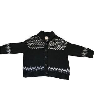 Baby Gap Boys Black and White  Cardigan Sweater Bear Skiing 18-24 Months